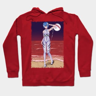 Rei Ayanami Bandage Background Jagged Hoodie